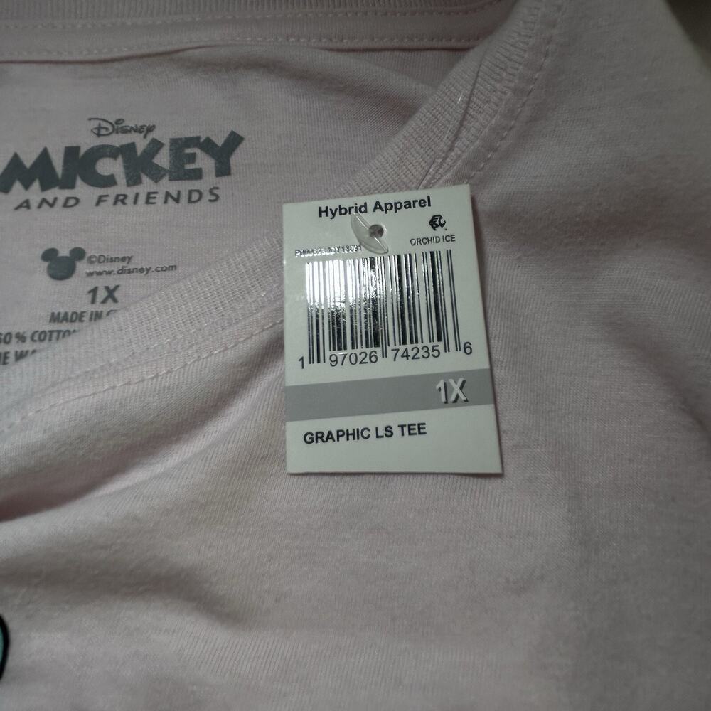 NWT DISNEY Minnie & Friends Long Sleeve Graphic Pink T-Shirt Plus Size 1X - Picture 8 of 8
